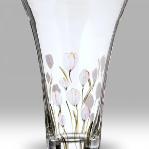 Crocus Lotus White Flared Glass Vase - Nobile Glassware