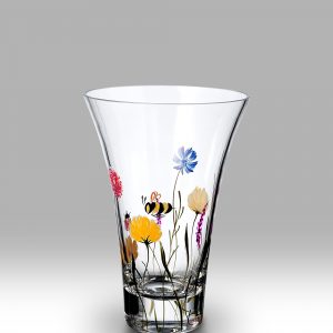 Bees & Ladybird Flared Glass Vase - Nobile Glassware