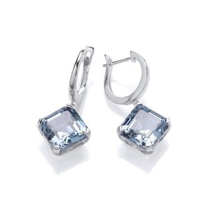 Vintage Aquamarine & Silver Diamond Cubic Zirconia