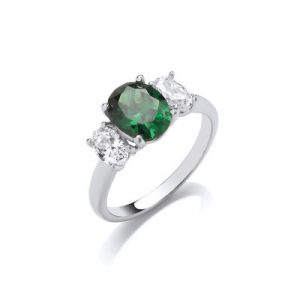 Emerald Beauty Ring Silver & Cubic Zirconia
