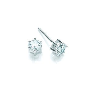 Cubic Zirconia Claw Set Stud Earrings