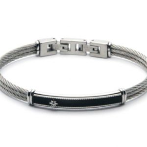 H2on Men’s Italian Cable, ID Plate Bracelet with North Star Detail