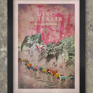 The Ascent of the Dolomites Cycling Poster