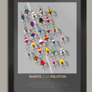 The Shirts of the Peloton Cycling Poster Print