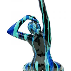 Black and Blue Yoga Lady Sculpture
