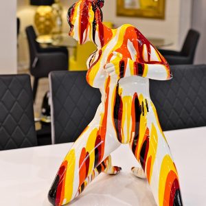 Black Red Orange multi Yoga Lady Sculpture