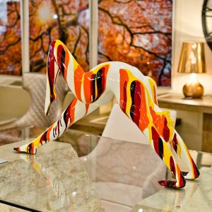 Black Red Orange multi Yoga Lady Sculpture