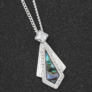 Art Deco Silver Plated Mother Of Pearl Necklace