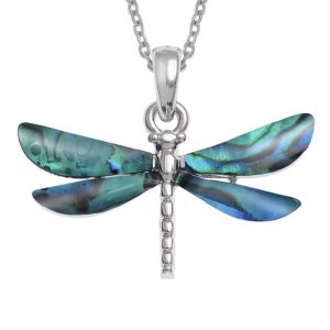 Blue dragonfly necklace