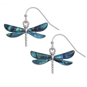 Blue dragonfly earrings
