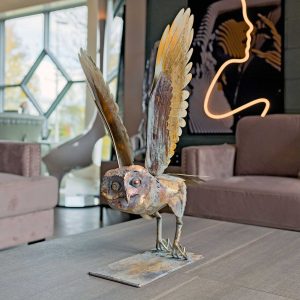 Gold Owl Sculpture