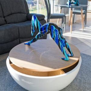 Black & Blue Yoga Lady Sculpture