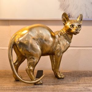 Golden Sphynx Cat Statuette